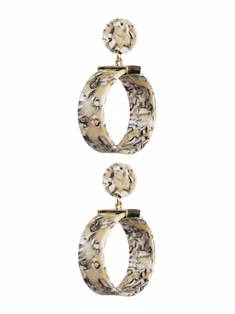 Womens‎ Brown Hoop Post Earrings